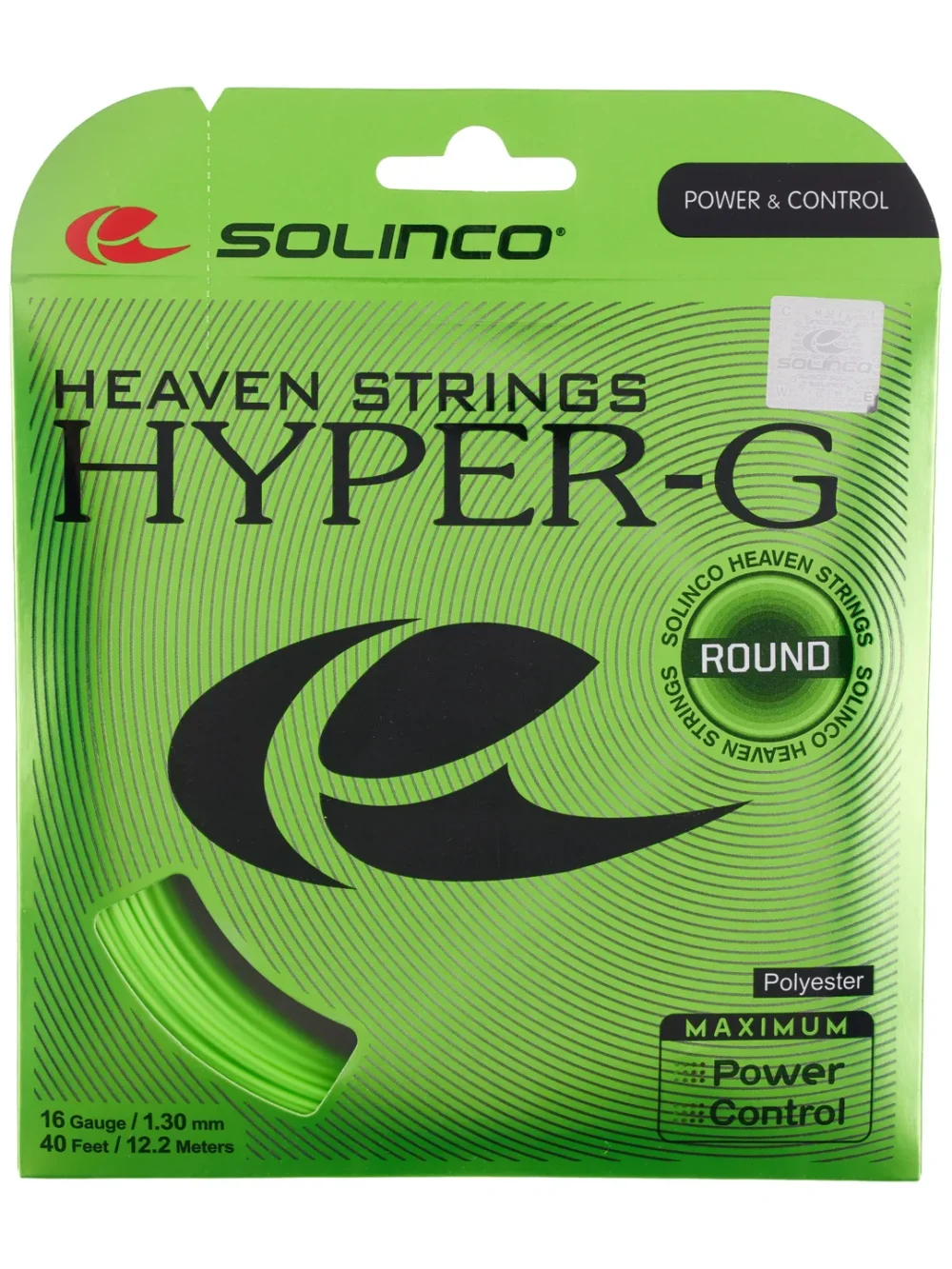 Solinco Hyper G Round Green Tennis String Cut from reel - 16 Gauge (12m, 1.30mm)